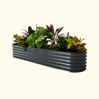 Vego Graden | 17" Tall 9 In 1 Modular Metal Raised Garden Bed Kit | Modern Gray